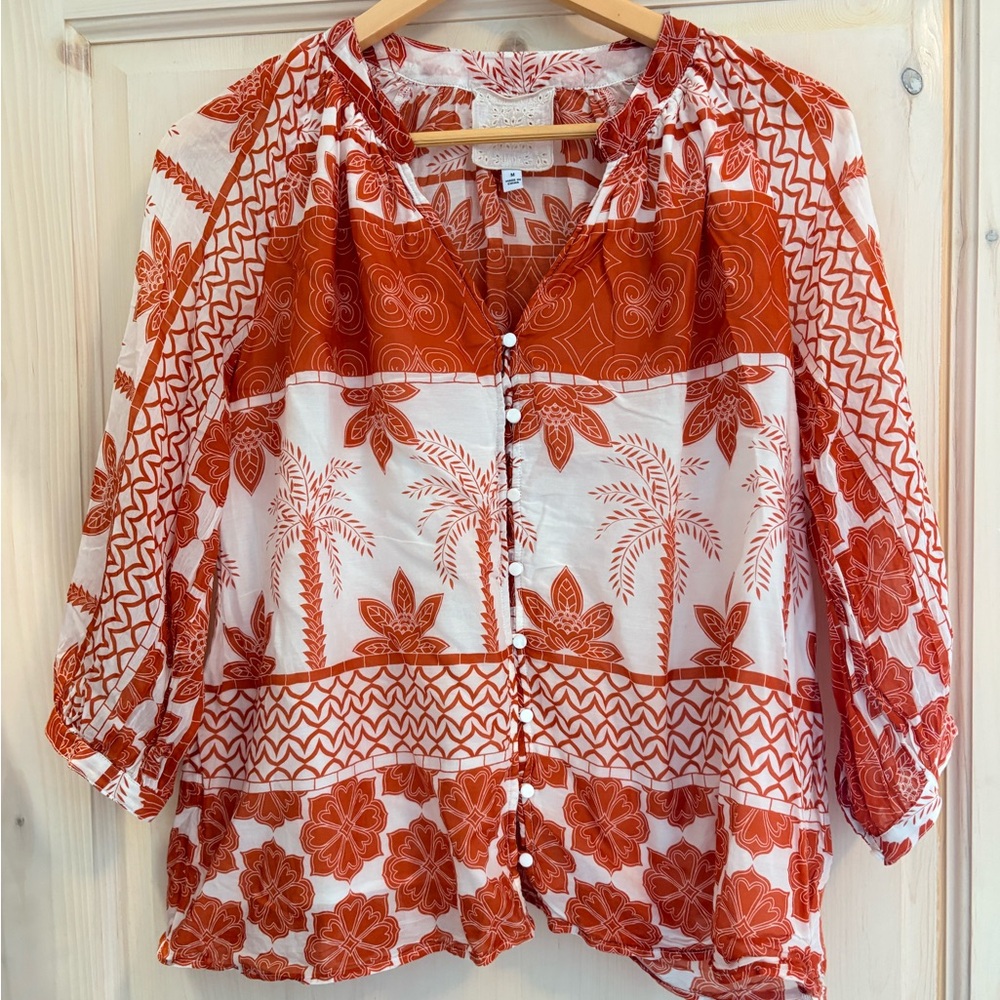 GUC Johnny Was Cotton-Silk Blend Top